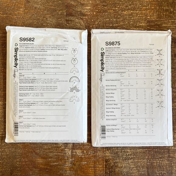 Simplicity Sewing Pattern S9875 Dog Costume Donut Dragon Butterfly Flower UNCUT - Picture 2 of 2